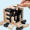 3D Cube Puzzle for Kids: Educational Wooden Interlocking Toy for Brain IQ and Early Learning
