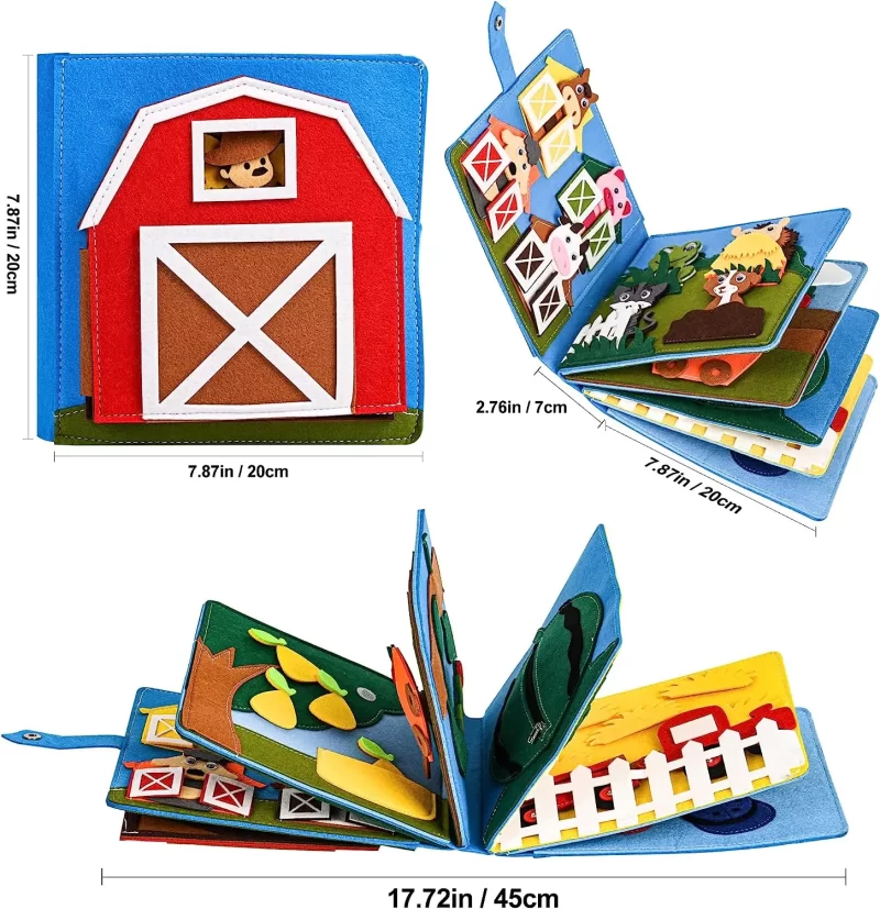 Toddlers Montessori Busy Board | Farm & Animal Scene Storytelling Quiet Book - Image 5